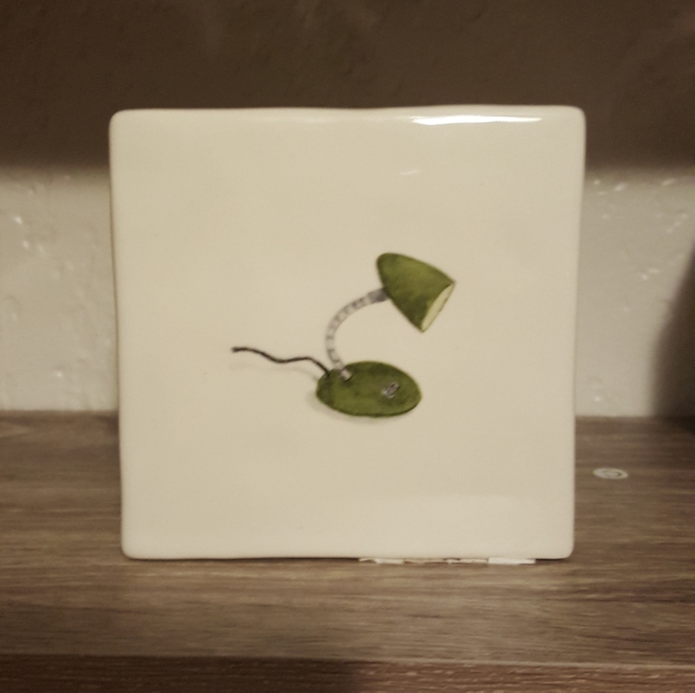 Rae Dunn Green Lamp Paperweight/Desk Decor